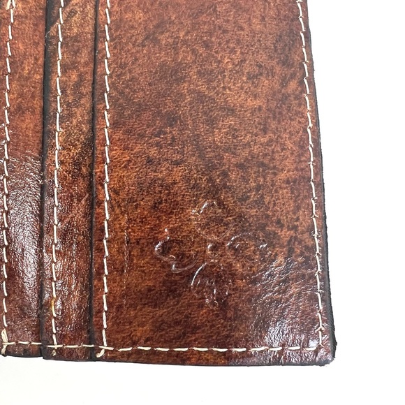 PATRICIA NASH Terresa Leaves Pattern Brown Tan Tooled Leather Wallet NWOT - Picture 12 of 14